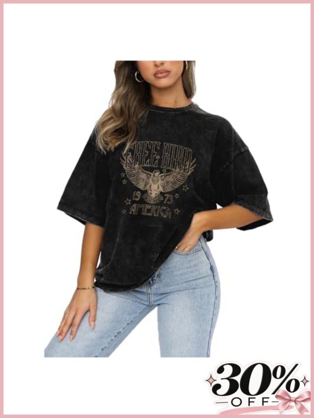 Vintage Rock Band Tee Country Music Graphic Women Casual Cotton Blend Oversized